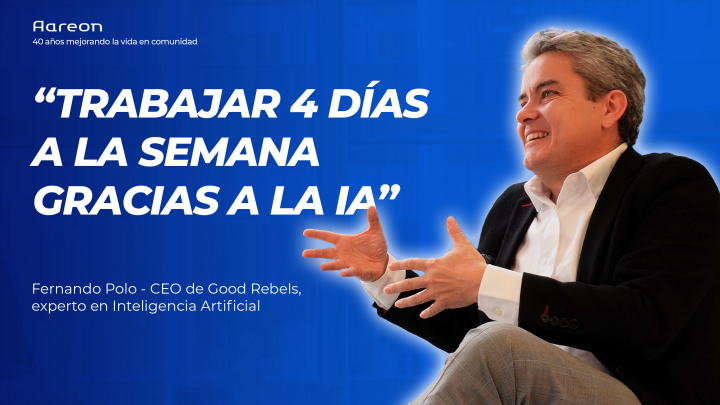 Cartel de presentación de la charla con Fernando Polo titulada: Trabajar 4 días a la semana gracias a la IA.